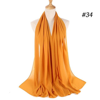 Long Lightweight Soft Solid Color Chiffon Scarfs Muslim Headscarf Hijab Scarf Shawls Wraps Hijab For Women 70*180cm