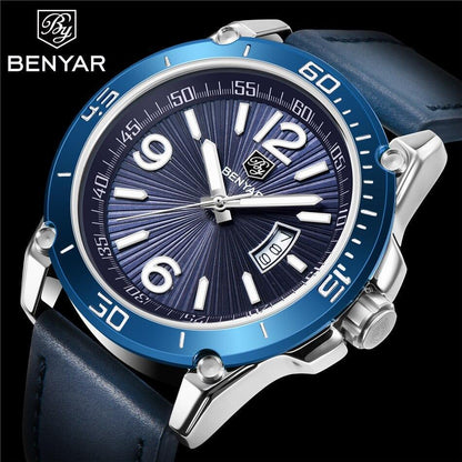 Top Luxury Fashion Mens Watches Quartz Casual Leather Design Sport Analog Waterproof Classic Wrist Watch