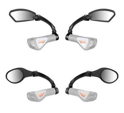 Stainless Steel Bicycle Lens Mirror Handlebar Side Safety Rear View Mirror Road Bike Cycling Rearview Mirrors Blast-Resistant Adjustable Bike Rearview Mirror With Large Lens Bicycle Mirrors For Handlebars
