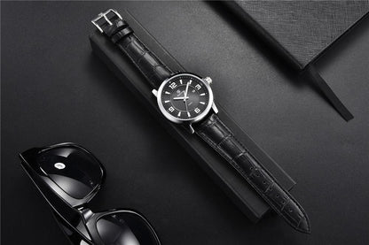 2021 New Simple Business Quartz Men Wristwatch Luxury Casual Leather Strap Waterproof Watch