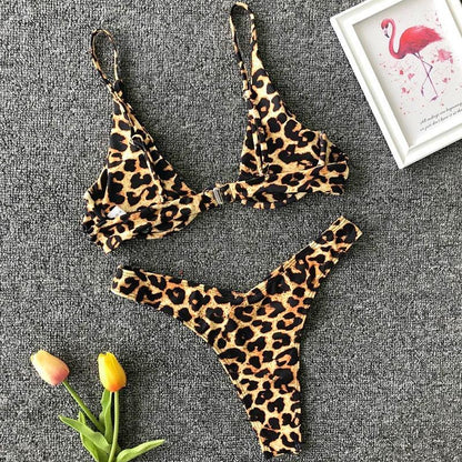 Neon V-bar Underwired Bikini Female Ribbed Swimsuit Women Swimwear Two-pieces Bikini set Push up Bathing Suit