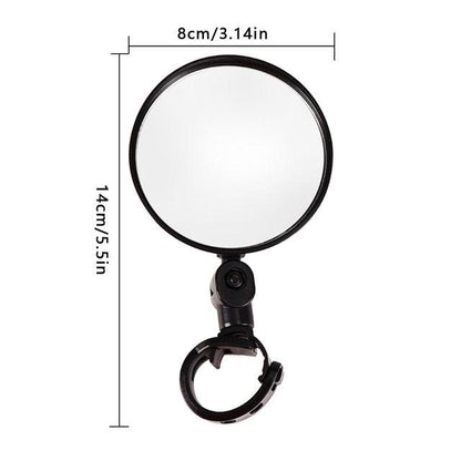 Universal Bicycle Mirror Bicycle Accessories Handlebar Rearview Mirror Rotate Wide-Angle Rearview Mirror Rotatable Round Adjustable Shockproof Convex Wide Angle Universal Back Rear View Mirrors