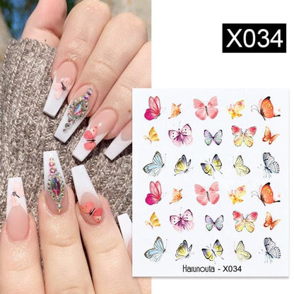 Abstract Lady Face Water Decals Fruit Flower Summer Leopard Alphabet Leaves Nail Stickers Water Black Leaf Sliders Marble Nail Art Stickers Water Transfer Nail Decals Full Wraps Gradient Acrylic Nail Kits for Women Manicure Decoration
