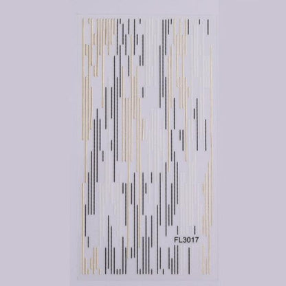 Gold Silver 3D Nail Sticker Curve Stripe Lines Nails Stickers Gradient Adhesive Striping Tape Nail Art Stickers Decal Decoration Metallic Curve Strip Line Nail Decal Self-Adhesive 3D Wave Design Decoration for Women Girls