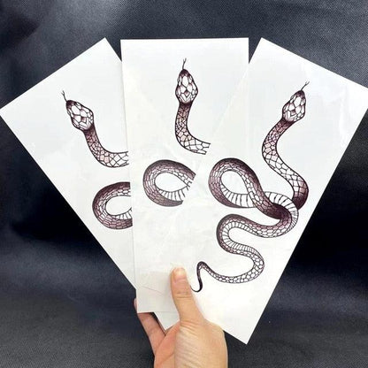 Big Size Black Snake Temporary Tattoo Stickers Body Waist Waterproof Realistic Dark Tattoo For Womens
