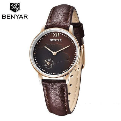 New Red Women Fashion Watch Quartz Luxury Leather Strap Analog Waterproof And Scratch Resistant Watches Excellent Gift For Women