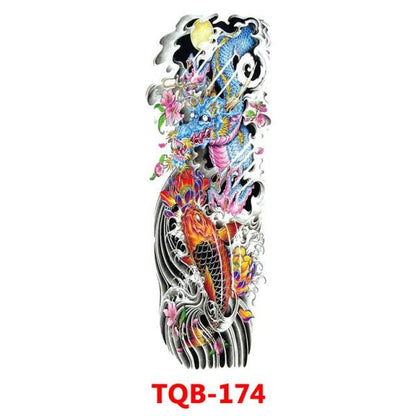 Full Arm Large Size Sleeve Temporary Sticker Dragon Tattoo Waterproof Body Art Realistic 3D Design For Mens