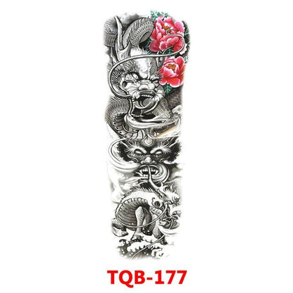 Full Arm Large Size Sleeve Temporary Sticker Dragon Tattoo Waterproof Body Art Realistic 3D Design For Mens