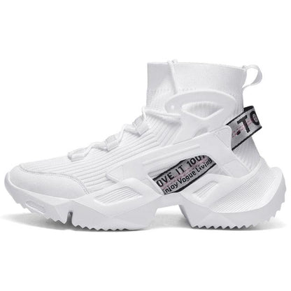 Mens High Top Fashion Socks Sneakers Men Trend Comfortable Casual Shoes Outdoor Non-slip Breathable Men's Height Increasing Casual Outdoor High Quality Mesh Walking Jogging Sneakers