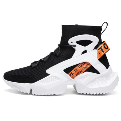 Mens High Top Fashion Socks Sneakers Men Trend Comfortable Casual Shoes Outdoor Non-slip Breathable Men's Height Increasing Casual Outdoor High Quality Mesh Walking Jogging Sneakers