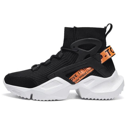 Mens High Top Fashion Socks Sneakers Men Trend Comfortable Casual Shoes Outdoor Non-slip Breathable Men's Height Increasing Casual Outdoor High Quality Mesh Walking Jogging Sneakers