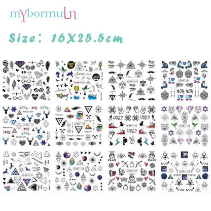 New Geometric Letter Nail Sticker Water Slider Winter Decal Christmas New Year Gift Nail Slider Temporary Tattoos Women Nail Art Stickers Water Transfer Decals Design Nail Art Supplies Manicure Acrylic Nail Foil Stencils Decorations