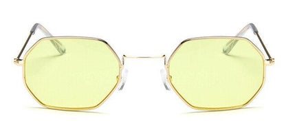 Small Polygon Women Men Sunglasses Delicate Metal Polygon Sunglasses For Women Classic Retro Small Size Frame Women Sunglasses Design Glasses for Men
