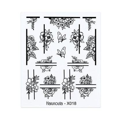 Embossed Nails Sticker 3D Flower Leaves Slider Water Transfer Nail Decals for Nail Art Transfer Sticker  3D Wave Design Decoration for Women Girls Art Stickers Decal Decoration Metallic Curve Strip Line Nail Decor