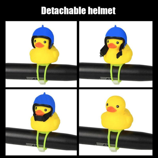 Yellow Small Bike Duck Bicycle Bell Luminous Normal Duck Ducky Bicycle Airscrew Helmet Wind Motor Riding Cycling Lights Horn Rubber Duck Helmet Bike Horn Bell Car Decoration Bicycle Horn