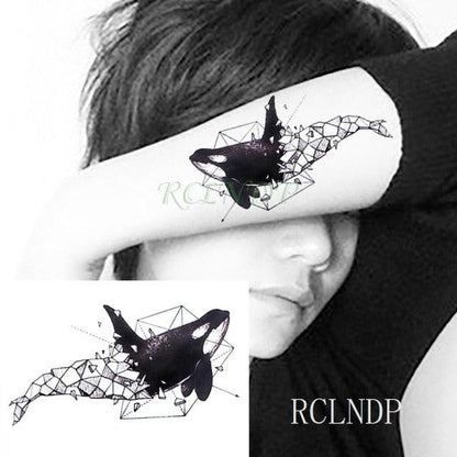Elegant Black Waterproof Temporary Tattoo Stickers Moon Hill Modern Body Art Stickers Hand Foot High Quality For Womens