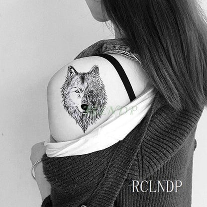 Elegant Black Waterproof Temporary Tattoo Stickers Moon Hill Modern Body Art Stickers Hand Foot High Quality For Womens
