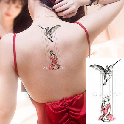 Elegant Waterproof Temporary Butterfly Sticker Tattoo Fake  Halloween Party Tattoo For Woman Girls