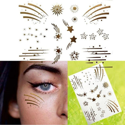 Luxury Flash Metallic Waterproof Temporary Tattoo Gold Silver Flower Tattoo Sticker Long Lasting Gold Design For Womens