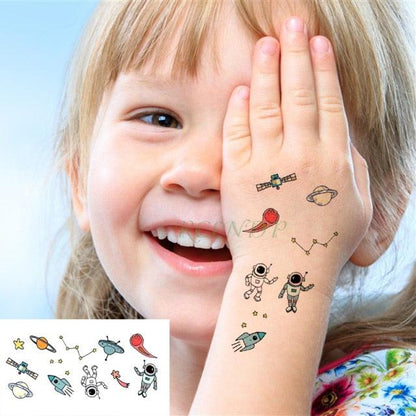 Elegant Waterproof Tattoo Sticker Sun Moon Fake Tatto Fashion Moon Temporary Fun Sun Wave Magic Tatoos For Womens Mens