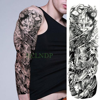 Extra Large Full Arm Leg Body Hand Waterproof Fake Tattoo Stickers Temporary Realistic Black Modern Mens Tattoo