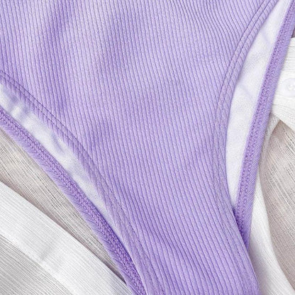 Swimwear Women Swimsuit Push Up Bikinis Fashion Women's Solid Color Bikini Pad Swimwear Swimsuit Beachwear Set Triangle Bikini Bathing Suits