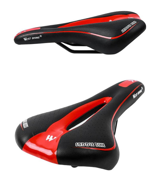 Leather Bike Saddle Road Bike Front Seat Cycling Saddles For Mens Breathable Hollow Cushion Bicycle Saddle Comfort Bike Saddle Ergonomic Waterproof Bicycle Seat For Road Bike Mountain Bike Seats