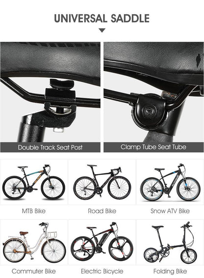 Bike Saddle Mountain Road Bike Seat PU Leather Gel Filled Cycling Cushion Comfortable Shockproof Bicycle Saddle Seat Cushion For Men Comfort Bike Saddle Anti-Slip Bicycle Saddle Waterproof Bicycle Seat For Mountain Bike Seat