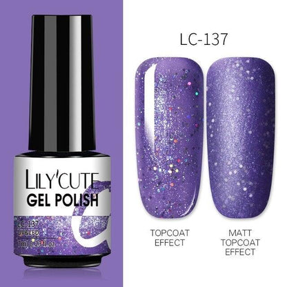 2022 New Fashion Purple Womens Nail Gel 7ml Permanent UV LED Base Matte Glossy Luxury Colorful Effect Nail Gel for Women and Girls
