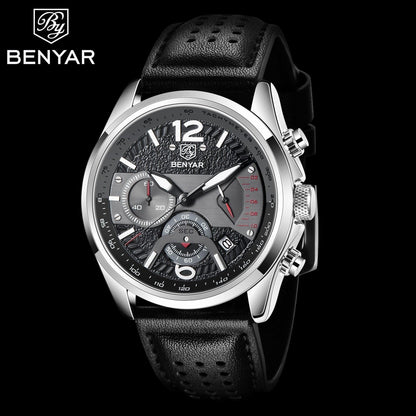 New Men Watch Top Sport Design Waterproof Men Quartz Military Wristwatch  Leather Strap Analog Men Watch