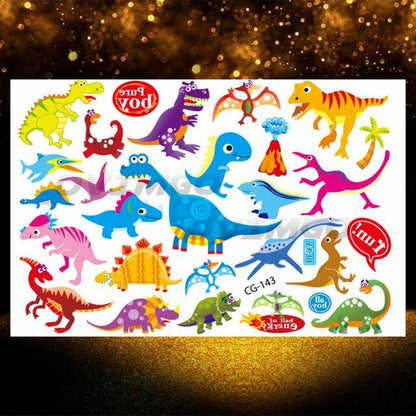 Small 3D Dinosaur Temporary Sticker Tattoos Colorful Tiny Tattoos For Party Children