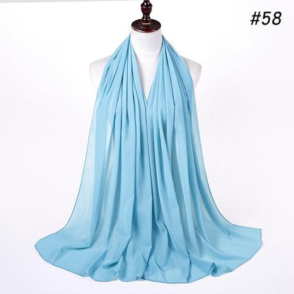Winter Fashion Long Solid Color Soft Muslim Bubble Chiffon Hijab Scarf Shawls Hijab Elegant Scarf Wrap Lightweight Islamic Head Wear Escharpe Shawls Headband Wraps Lightweight Head Scarves Ladies Hijabs For  Women