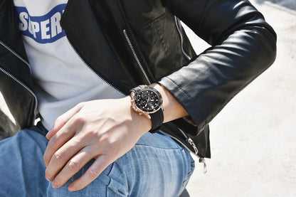 Black Multifunctional Sport Men Watches Luxury Quartz Watches Fashion Chronograph Stylish Elegant Comfortable Watch For Men