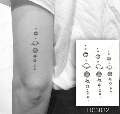 Elegant Small Waterproof Temporary Tattoo Sticker Makeup Flame Finger Black Square Rose Flower High Quality Design For Womens
