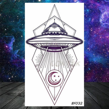 Realistic Small Planets Temporary Tattoos Arm Waterpoof Black Sticker Space Planets For Girls And Boys