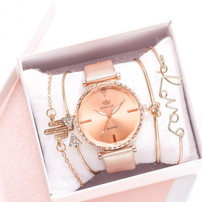 Elegant Style Fashion Womens Watch Luxury Leather Band Analog Quartz Wrist Watch Women Dress Leather Band Thin Minimalist Casual Simple Dress Analog Quartz Wristwatch