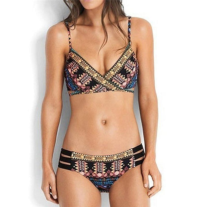Bikini Pad Push Up Swimwear Women Swimsuit Bath Suit Bikini Set Beachwear Two Piece Costume Summer Bikini Women's Push Up Bathing Suits Swimsuits Halter Bandage Two Piece Bikini