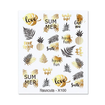 Embossed Nails Sticker 3D Flower Leaves Slider Water Transfer Nail Decals for Nail Art Transfer Sticker  3D Wave Design Decoration for Women Girls Art Stickers Decal Decoration Metallic Curve Strip Line Nail Decor