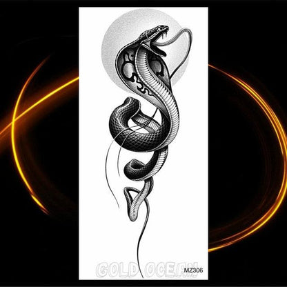 Luxury Tiger Temporary Tattoos Fox Wolf Fake Tattoo Sticker Realistic Black Animal Temporary Tattoo Stickers For Mens