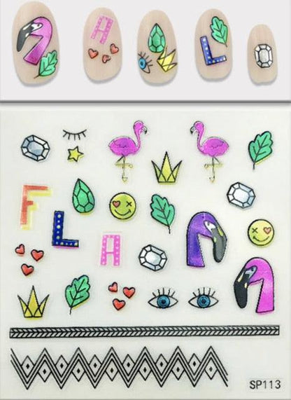 Plant Laser Abstract Lady Face Nail Decals Sliders Paper Art Decor Gel Polish Sticker Manicure Foils 3D Rhinestone Sticker Fun Nail Art Stickers Decal 3D Self-Adhesive Abstract Face Curve Graffiti Nail Design for Acrylic Nail Supplies