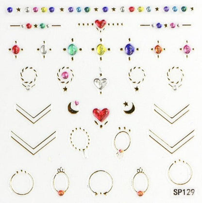 Plant Laser Abstract Lady Face Nail Decals Sliders Paper Art Decor Gel Polish Sticker Manicure Foils 3D Rhinestone Sticker Fun Nail Art Stickers Decal 3D Self-Adhesive Abstract Face Curve Graffiti Nail Design for Acrylic Nail Supplies