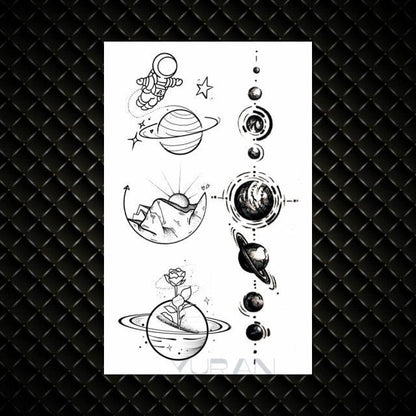 Fashion Small Sexy Black Temporary Waterproof Tattoo Cute Star Heart Tattoos Sticker Body Finger Tattoo For Kids Womens