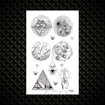 Fashion Small Sexy Black Temporary Waterproof Tattoo Cute Star Heart Tattoos Sticker Body Finger Tattoo For Kids Womens