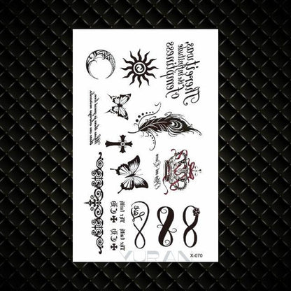 Fashion Small Sexy Black Temporary Waterproof Tattoo Cute Star Heart Tattoos Sticker Body Finger Tattoo For Kids Womens