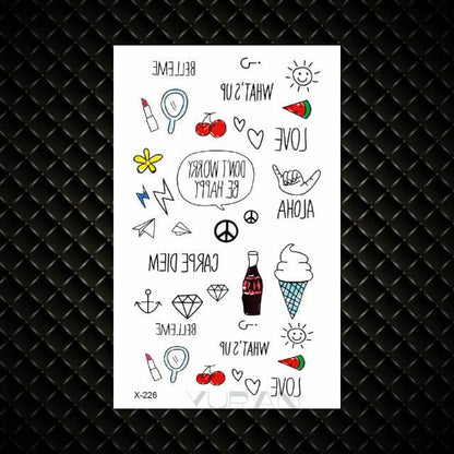 Fashion Small Sexy Black Temporary Waterproof Tattoo Cute Star Heart Tattoos Sticker Body Finger Tattoo For Kids Womens