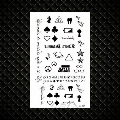 Fashion Small Sexy Black Temporary Waterproof Tattoo Cute Star Heart Tattoos Sticker Body Finger Tattoo For Kids Womens