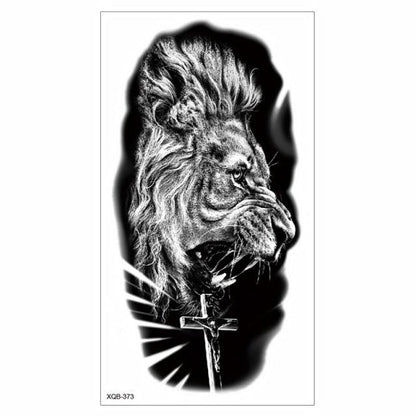 Big Tiger Lion Waterproof Temporary Sticker Tattoo Arm Legs Fake Tattoo Stickers For Adults Realistic Luxury Design For Mens Womens