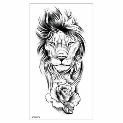 Big Tiger Lion Waterproof Temporary Sticker Tattoo Arm Legs Fake Tattoo Stickers For Adults Realistic Luxury Design For Mens Womens