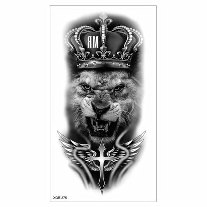 Big Tiger Lion Waterproof Temporary Sticker Tattoo Arm Legs Fake Tattoo Stickers For Adults Realistic Luxury Design For Mens Womens