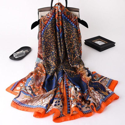 New Brand Designer Luxury  Winter Long Silk Scarf Shawls Wraps Print Cotton Scarf Stylish Head Wraps Scarves Hijabs Neck Scarves Lady Hijab For Female